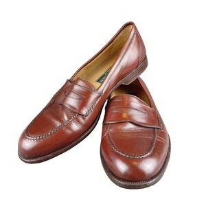Cole Haan Mens Brown Leather Penny Loafers Made in Italy 04419 Size 9.5 M